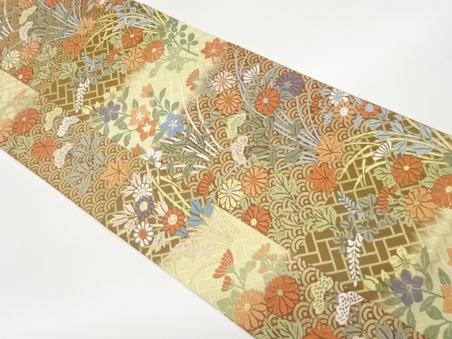 JAPANESE FUKURO OBI / KARA-ORI / WOVEN SEIGAIHA